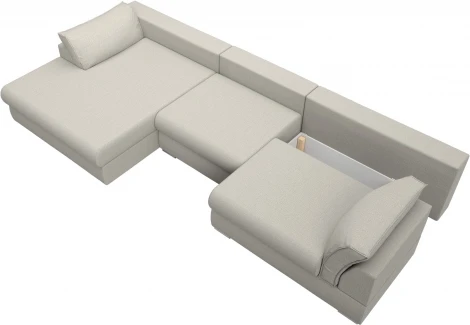 Диван угловой Пекин Long угол левый Лига Диванов (Рогожка) арт.122939L
