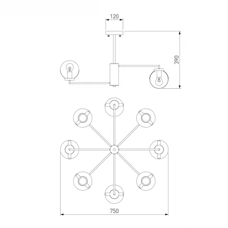 Потолочная люстра Eurosvet Creek 70118/8 черный