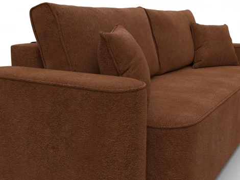 Диван прямой Лига-118 НПБ (ДСП,ЛДСП,Брус,Фанера,Велюр/Терракотовый) Лига Диванов 137080