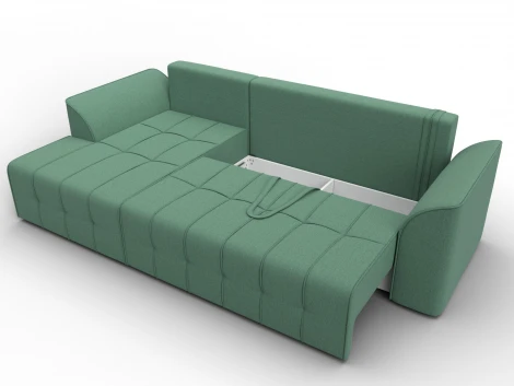 Диван угловой Лига-113 угол левый (ДСП,Рогожка/Зеленый) Лига Диванов 136706L