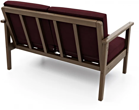 Диван Arsko прямой Лориан М орех велюр бордовый