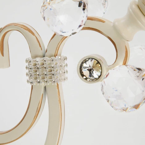 Интерьерная настольная лампа Eurosvet 12075 12075/1T белый (220V, хрусталь Strotskis, подвески, выключатель)