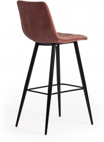 Стул барный CHILLY (mod.7095б) / 1 шт. в упаковке (Ткань,Металл /Коралловый,Черный)