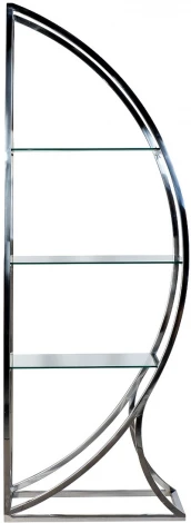 Стеллаж "Полусфера" прозрачное стекло/хром 71*48*202см Garda Decor арт.KFG087