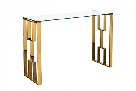 47ED-08201 Консоль прозр.стекло/золото 120*40*78см Garda Decor