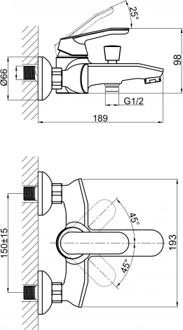 Смеситель D&K Venice Rialto DA1063201 для ванны с душем