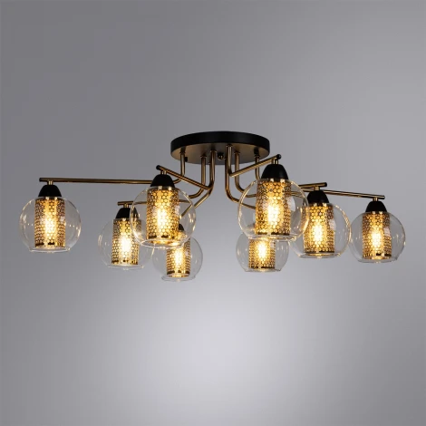 Потолочная люстра на штанге Arte Lamp Manchester A7045PL-8BK (220V, шарики)