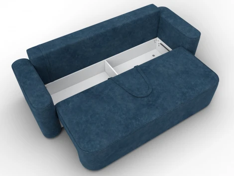 Диван прямой Лига-118 НПБ (ДСП,ЛДСП,Брус,Фанера,Велюр/Синий) Лига Диванов 137070