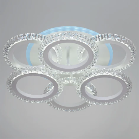 Потолочная люстра светодиодная на штанге с пультом с регулировкой цветовой температуры, яркости и ночным режимом Reluce 36890-0.3-3+3 WH (RGB)