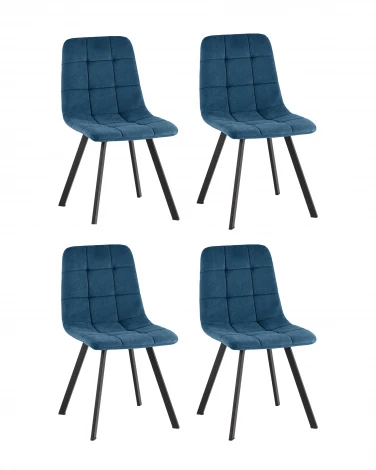 Стул Одди Original Square велюр синий (набор 4 шт) Stool Group УТ000042522