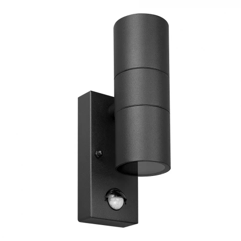 Настенный уличный светильник Arte Lamp A3322AL-2BK (220V, датчик движения, круглые, IP54)