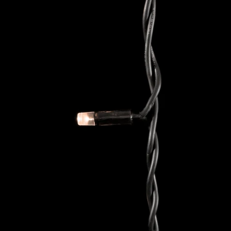 Гирлянда Бахрома 3,1 x 0,5 м Экстра Тепло-Белая с Мерцанием Белого Диода 220В, 120 LED, Провод Черный Каучук, IP65