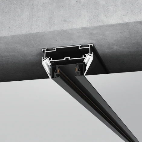 Алюминиевый профиль для монтажа в натяжной потолок однофазного шинопровода черный 2м Basic System Elektrostandard 85234/00