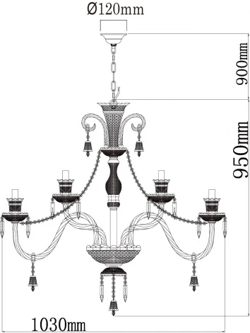 Подвесная люстра Chiaro Барселона 313012418 (220V, на цепи, подсвечник, свеча)
