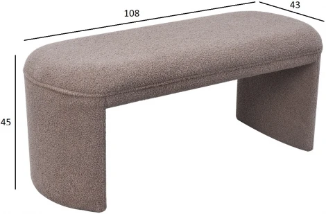 Банкетка TEDDY серая 108*43*45см Garda Decor арт.N-55700