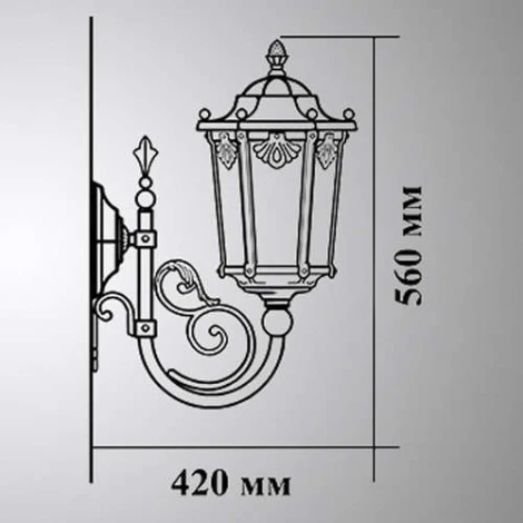 Настенный фонарь уличный Кузнечное дело Ретро 34-001-ЧЗ (220V, ковка, под старину, IP54)