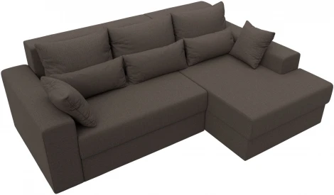 Диван угловой Майами правый угол (Коричневый/Рогожка) Лига Диванов арт.121158