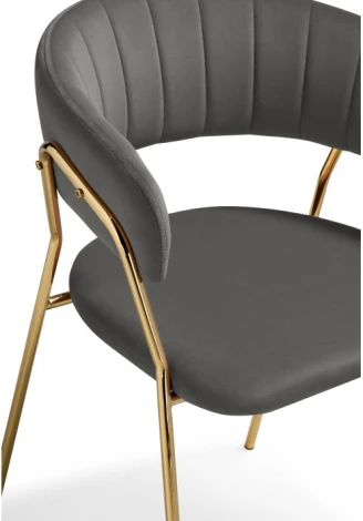 Стул Woodville на металлокаркасе Kamelia 1 dark gray / gold 15470