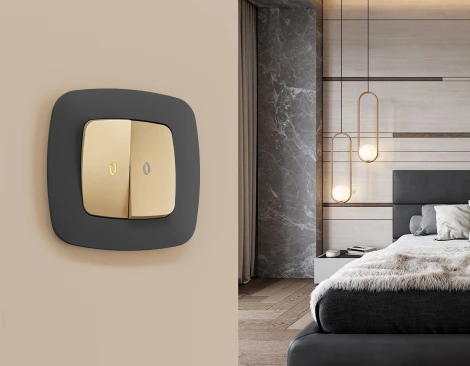 Рамка Ambrella Volt OMEGA Ecta (Графит Мягкое касание) 5-ая OF140805