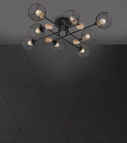 Потолочная люстра на штанге Seven Fires Bazill SF3384/8C-BK-WD