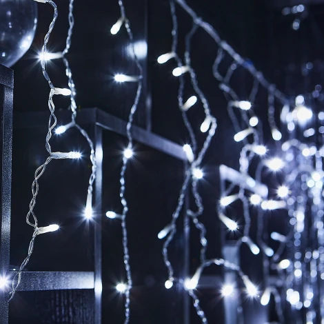 Бахрома светодиодная с эффектом мерцания, 25м. соединяемая, 440 светодиодов, белый свет Uniel ULD-B25006-440/TTK WHITE IP44