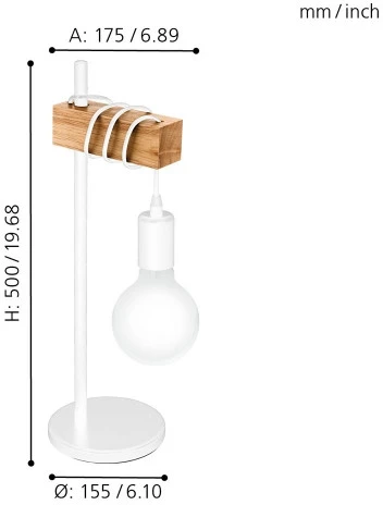 Интерьерная настольная лампа Eglo Townshend 33163 (220V)