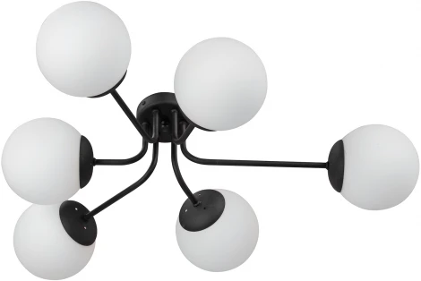 Потолочная люстра на штанге Vitaluce V4996-1/6PL (220V, шарики, молекулы)