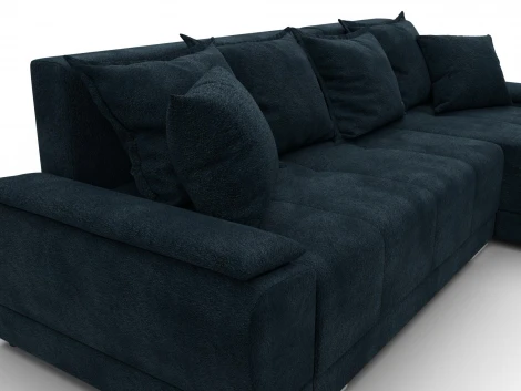 Диван угловой Лига-119 угол правый (ДСП,Брус,Фанера,ЛДС,Велюр/Графит) Лига Диванов 137098