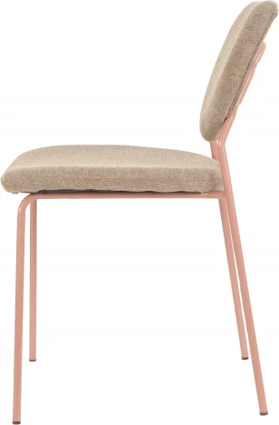 Стул обеденный Gigi шенилл коричневый розовые ножки Stool Group арт.УТ000039033
