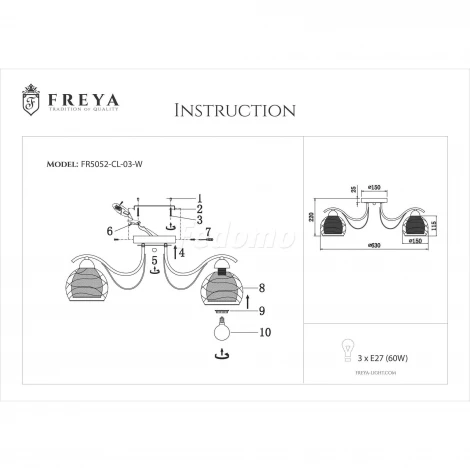 Потолочная люстра Freya Nikki FR5052-CL-03-W
