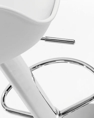 Барный стул La Forma (ex Julia Grup) Orlando-T (Серебряный,Белый/ Металл,Пластик,Пена,Полипропилен,Сталь)