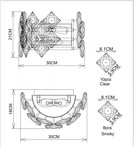 Настенный светильник Divinare Rosalinda 7204/17 AP-2 (220V)