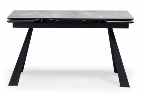 Кухонный стол Woodville Маунт 140x80 белый мрамор / черный