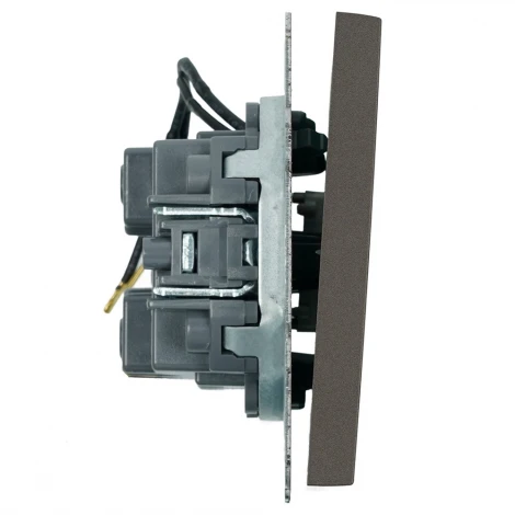 Выключатель одноклавишный с подсветкой (антрацит, soft touch) Stekker Эмили 49915