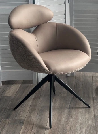 Стул ГУННАР (GUNNAR) 360 град, цвет БЕЖЕВЫЙ VEGA-11 / MIAMI-160, ткань / ЧЕРНЫЙ каркас, ®DISAUR M-City 64847