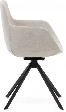 Поворотное рабочее кресло Tissiana из бежевой синели и матового черного алюминия La Forma (ex Julia Grup) арт.175090