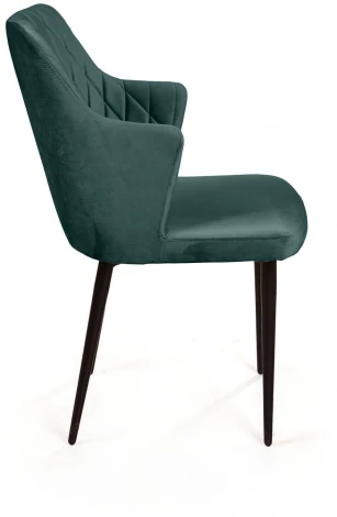 Стул с подлокотниками Hunt ромб, бархат зелёный 19 / чёрный конус Top Concept 75385