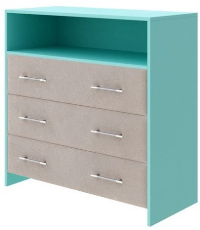 PROxSON Комод Свен (ЛДСП Аква+ткань Аква/Monopoly Миндаль (111)) 90x40