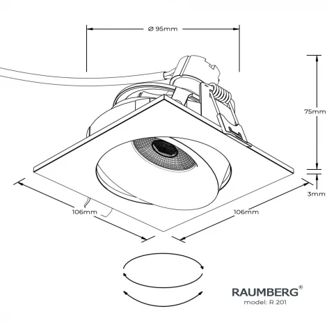 Встраиваемый светильник Raumberg R 201 White
