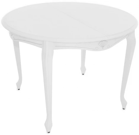 Стол Кабриоль D105, Эмаль белая/Патина серебро, Аврора