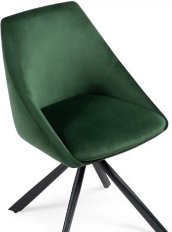 Стул Woodville на металлокаркасе Окленд крутящийся темно-зеленый / черный 551066