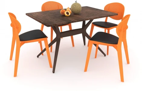 Обеденная группа SHT-DS125 палисандр/коричневый/оранжевый/черный Sheffilton 7777256201
