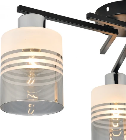 Потолочная люстра Escada Torenia 1132/3P 3x60Вт E27, металл/стекло, черный/хром, матовый/дымчатый (220V)