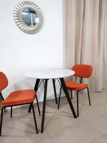 Стол обеденный обеденный JET CERAMIC круглый d-80 (Дерево бук, Венге) CA Wenge Statuario 80x80