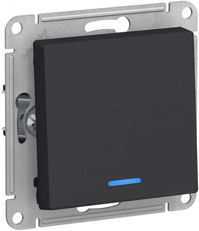 Выключатель встраиваемый одноклавишный с подсветкой (карбон) Systeme Electric AtlasDesign ATN001013