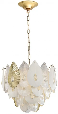 Подвесная люстра Odeon Light Cabochon 5050/17 золото/прозрачный/металл/стекло/фарфор/металл E14 17*40W