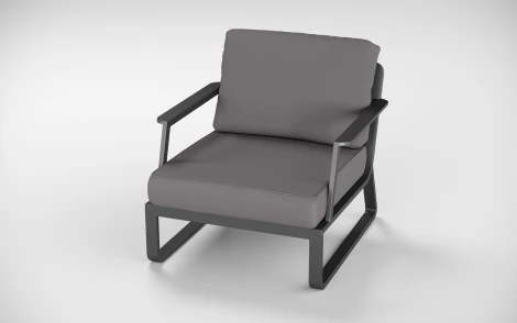 Лаунж зона Gardenini Voglie long (Алюминий,Закаленное стекло,Ткань/Темно-серый,Антрацит,Черный) LVGL.010500.S3