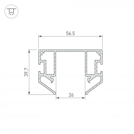 Профиль-держатель MAG-STRETCH-25-2000 (5LN) (Arlight, Алюминий) 056188