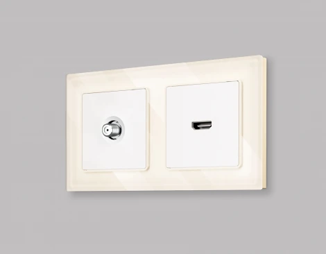 Комплект механизма ТВ-розетки SAT встраиваемый (белый матовый) Ambrella Volt QUANT MA133050