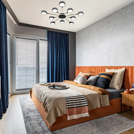 Потолочная люстра с пультом Escada 10206/10LED BL 130W Black/Gold